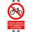Fietsen parkeren in het trappenhuis is verboden