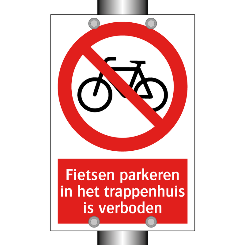 Fietsen parkeren in het trappenhuis is verboden