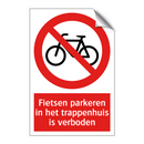 Fietsen parkeren in het trappenhuis is verboden