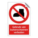 Gebruik van buitenschoenen verboden
