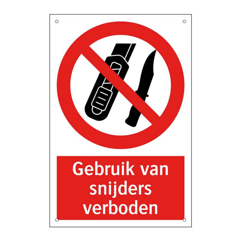 Gebruik van snijders verboden