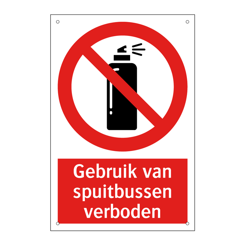 Gebruik van spuitbussen verboden