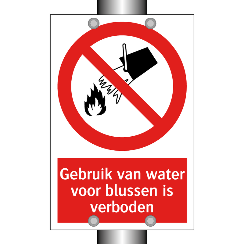Gebruik van water voor blussen is verboden