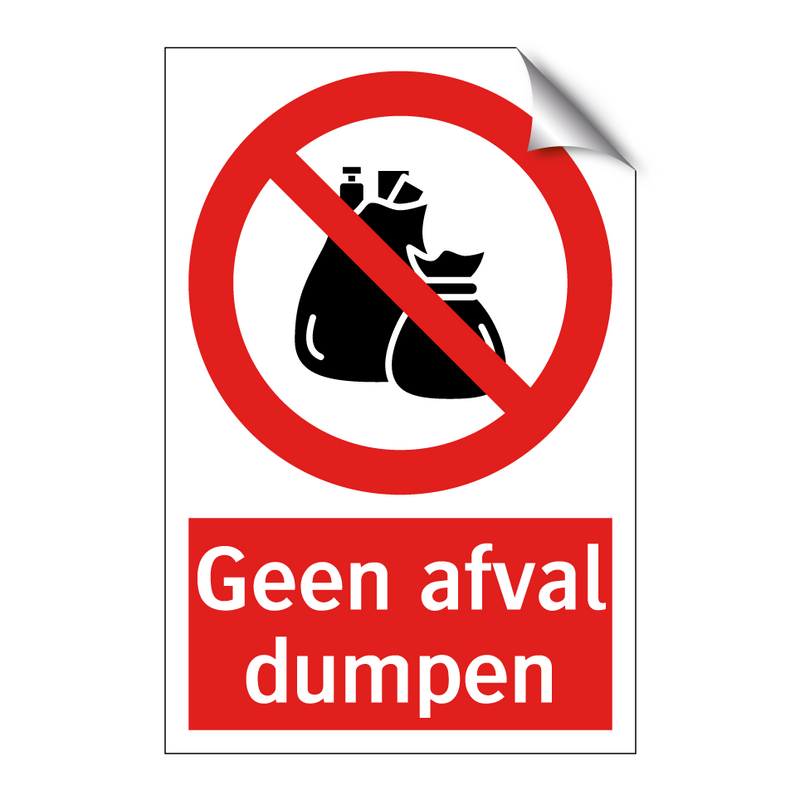 Geen afval dumpen