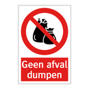 Geen afval dumpen