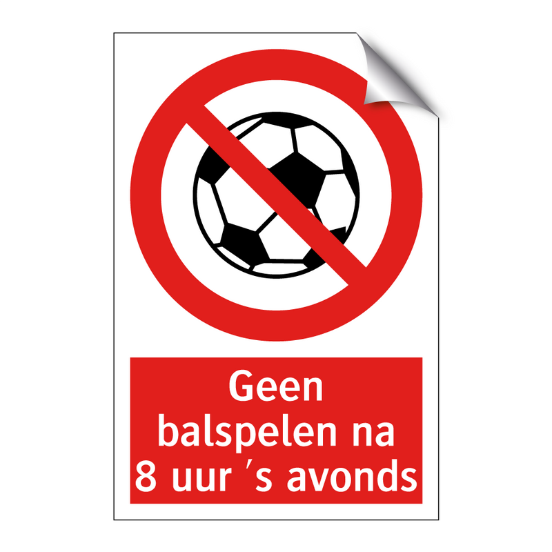 Geen balspelen na 8 uur 's avonds