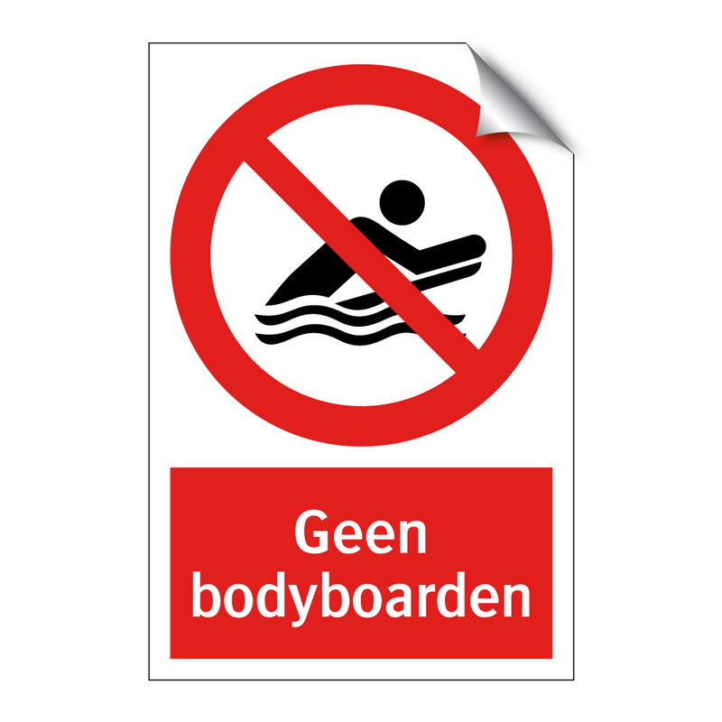 Geen bodyboarden
