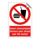 Geen consumptie binnen een straal van 50 meter