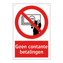 Geen contante betalingen