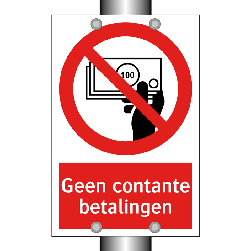 Geen contante betalingen