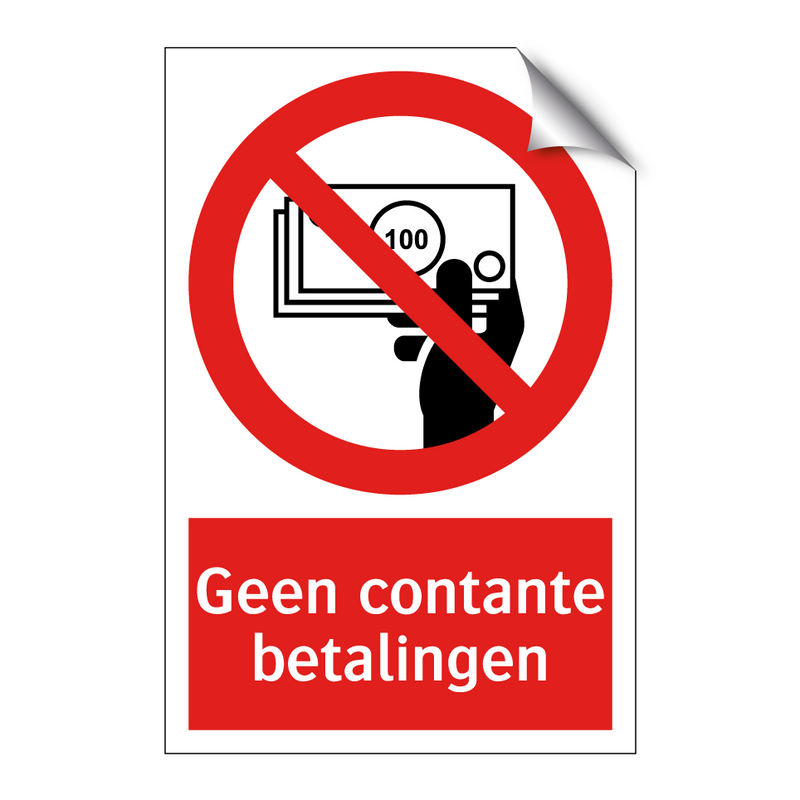 Geen contante betalingen