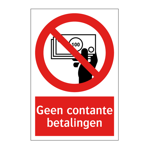 Geen contante betalingen