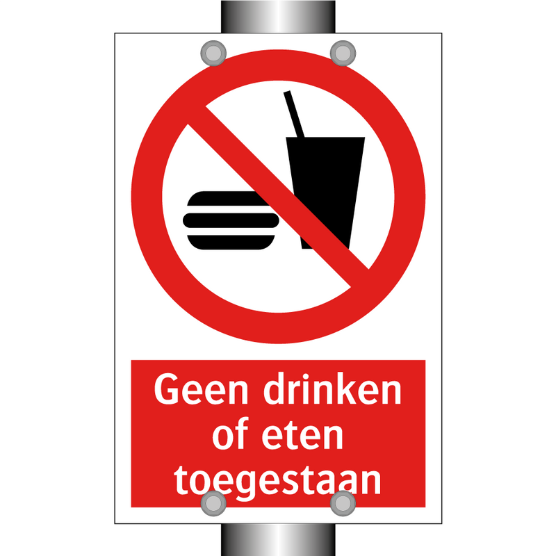 Geen drinken of eten toegestaan