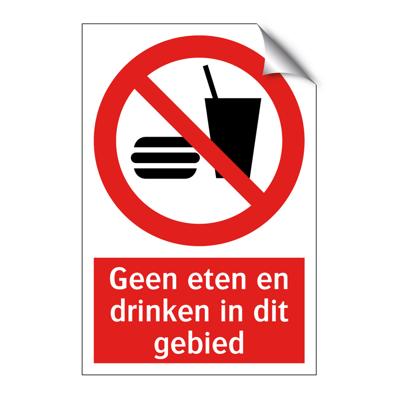 Geen eten en drinken in dit gebied
