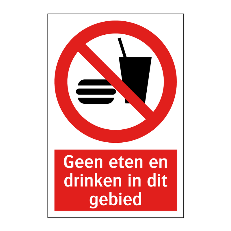 Geen eten en drinken in dit gebied