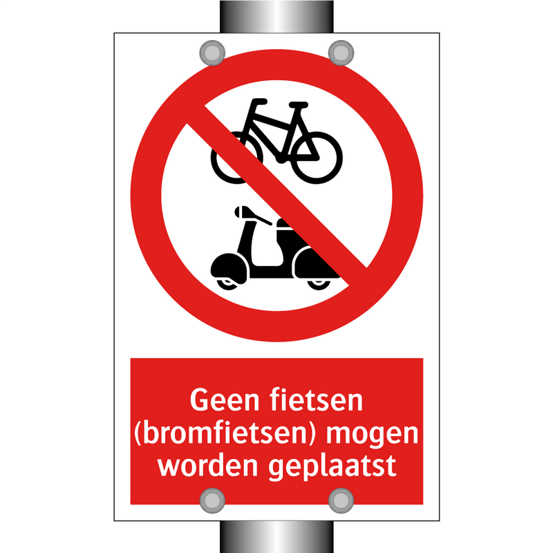 Geen fietsen (bromfietsen) mogen worden geplaatst