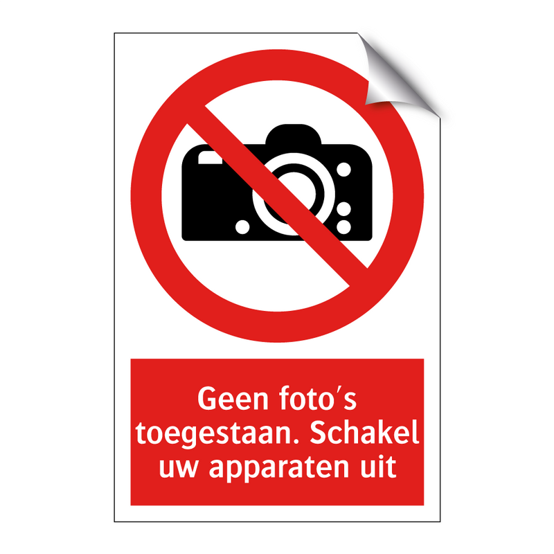 Geen foto's toegestaan. Schakel uw apparaten uit