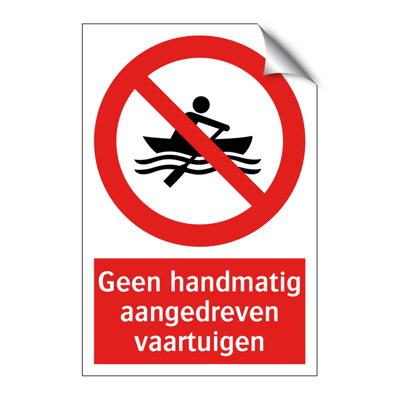 Geen handmatig aangedreven vaartuigen