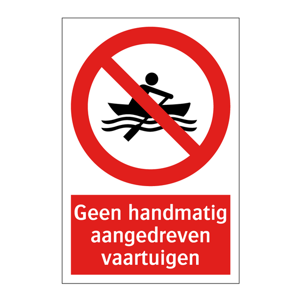 Geen handmatig aangedreven vaartuigen