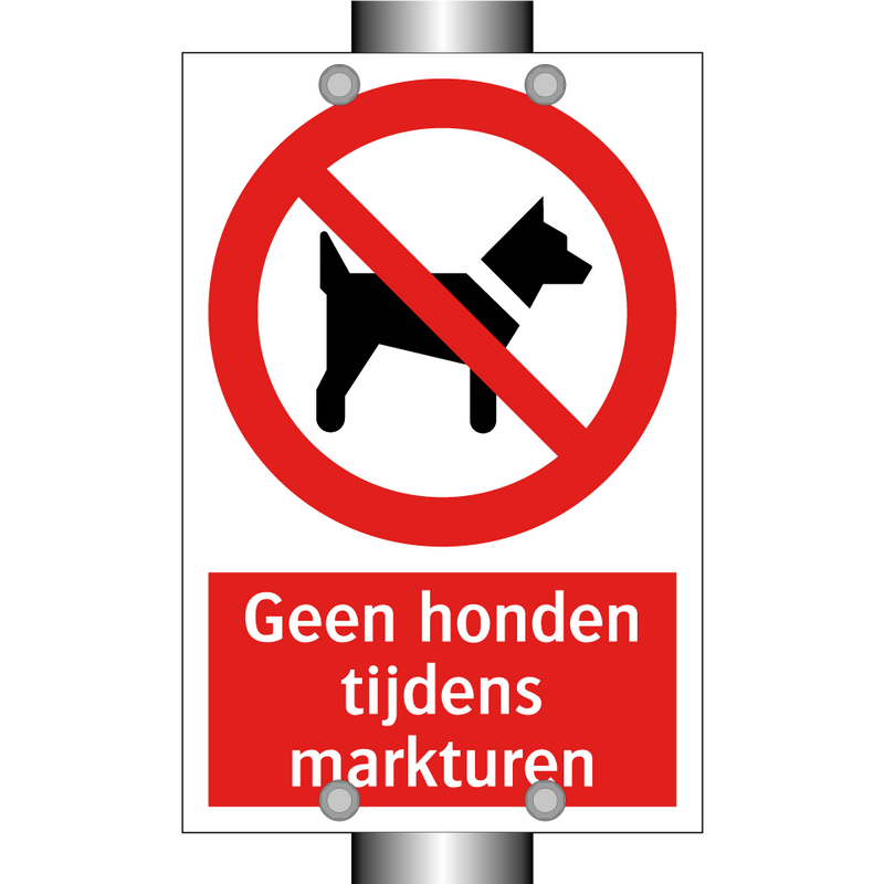 Geen honden tijdens markturen