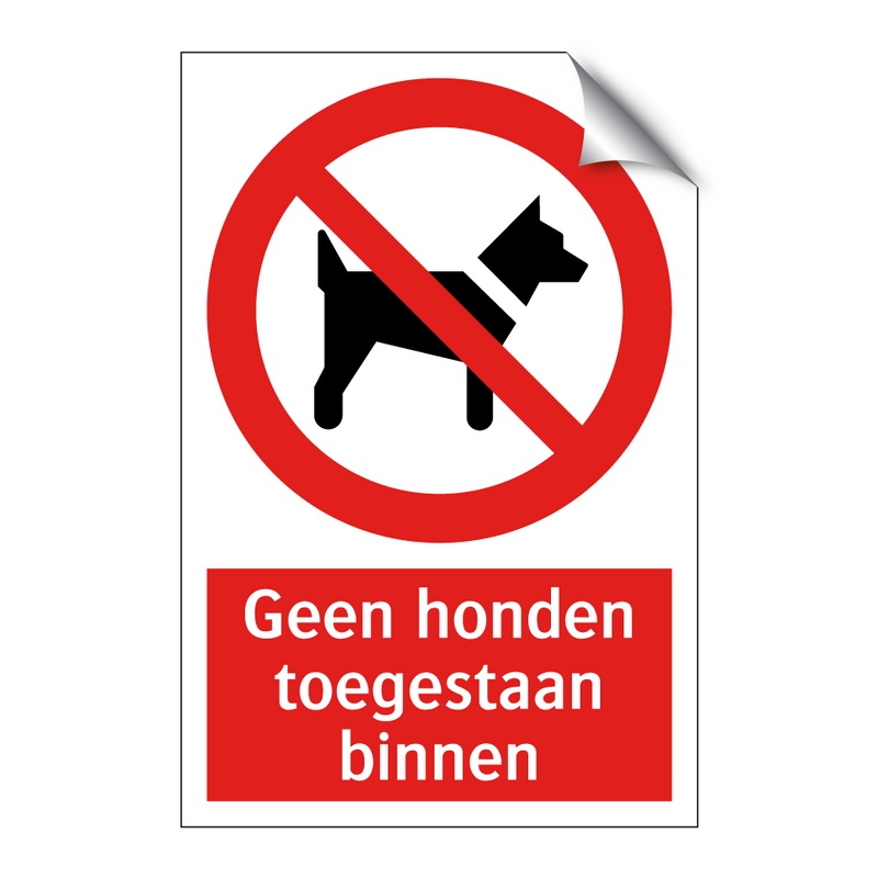 Geen honden toegestaan binnen