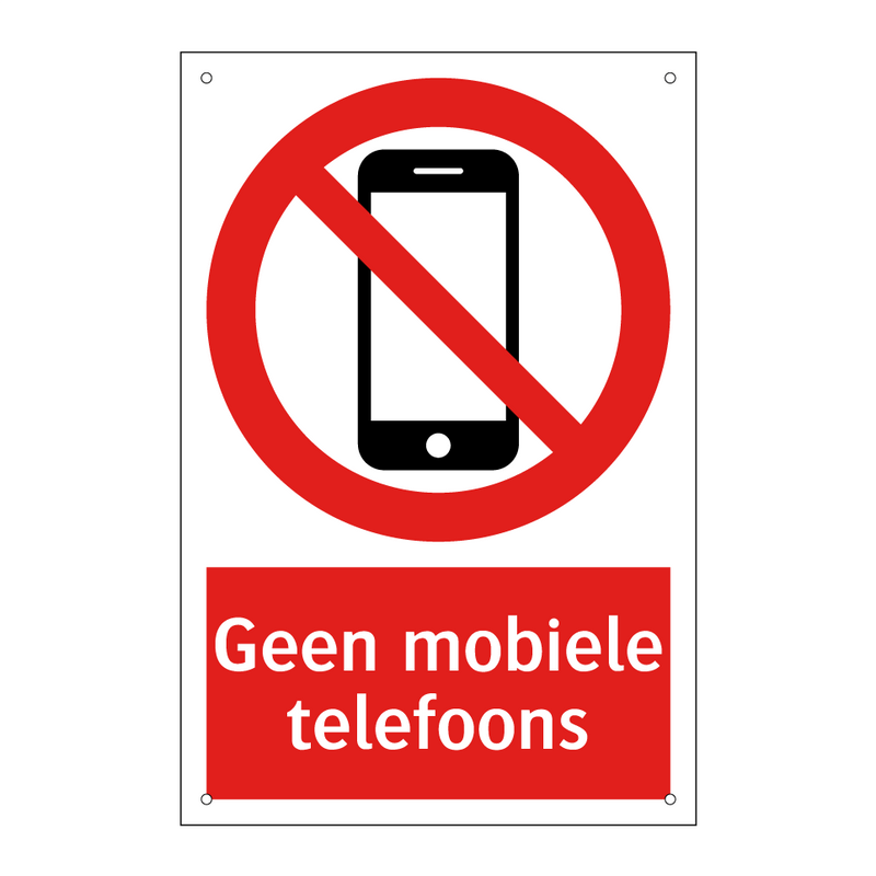 Geen mobiele telefoons