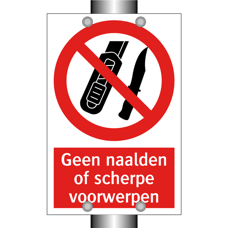 Geen naalden of scherpe voorwerpen
