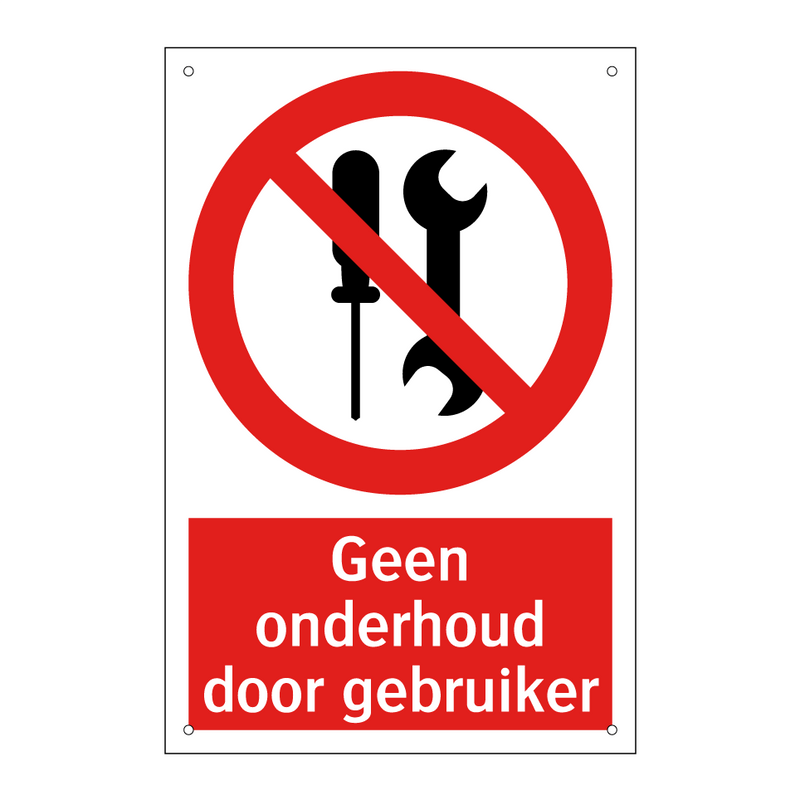 Geen onderhoud door gebruiker