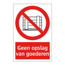 Geen opslag van goederen
