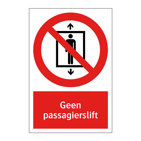 Geen passagierslift