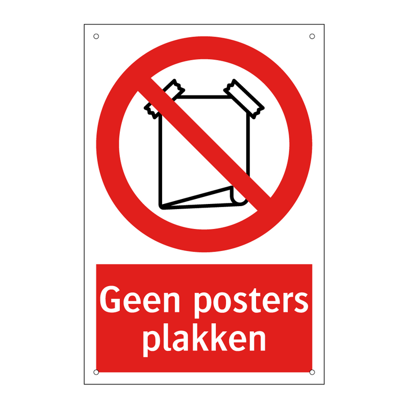 Geen posters plakken