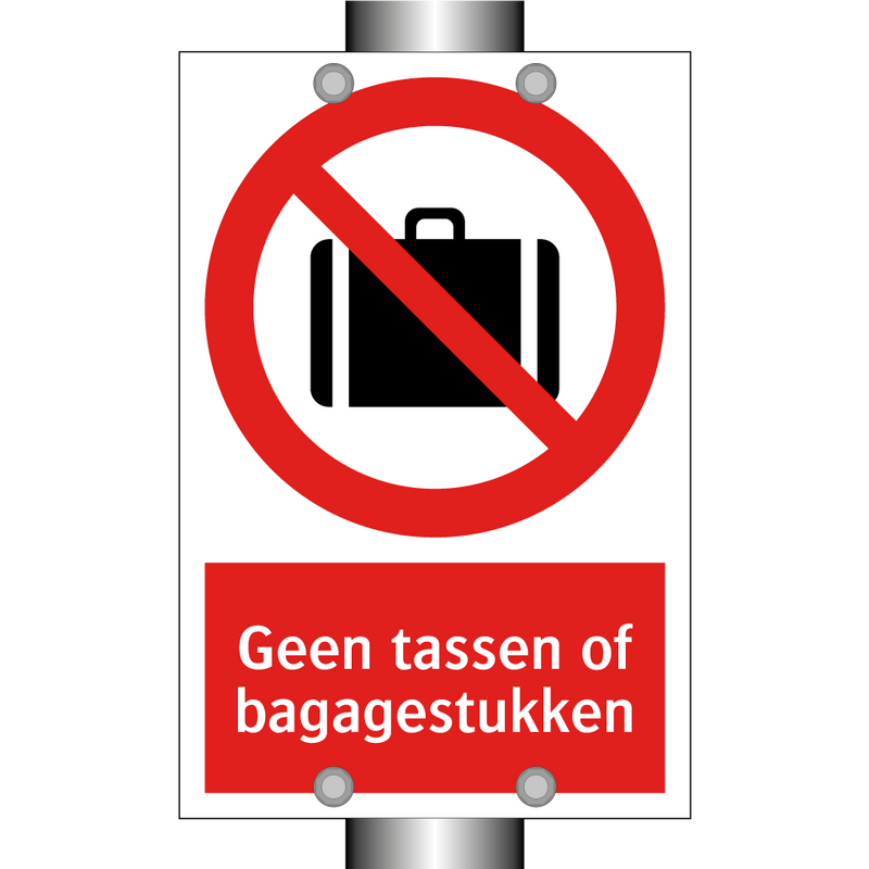 Geen tassen of bagagestukken