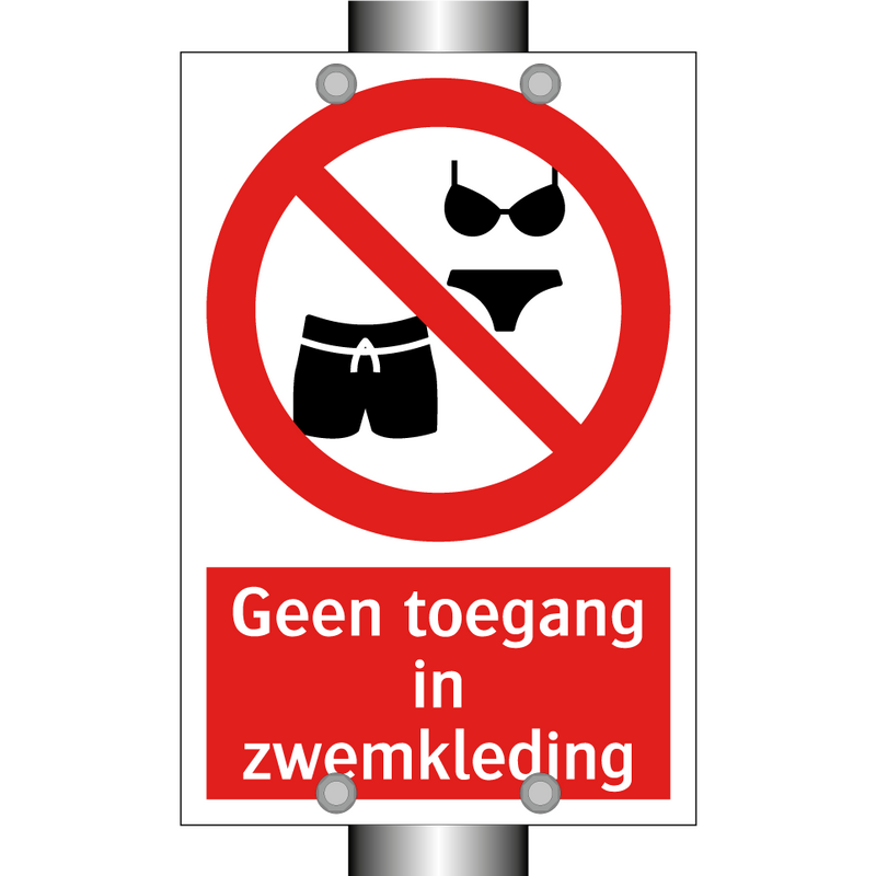 Geen toegang in zwemkleding