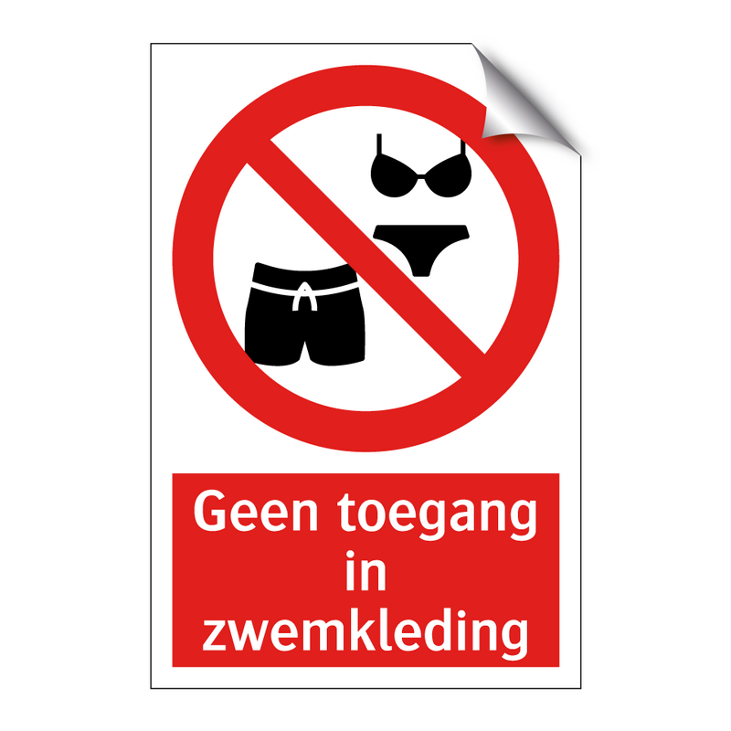 Geen toegang in zwemkleding