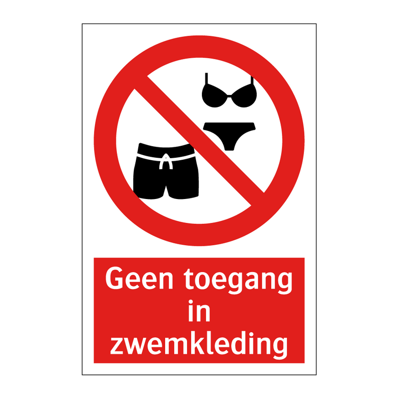 Geen toegang in zwemkleding
