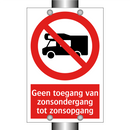 Geen toegang van zonsondergang tot zonsopgang