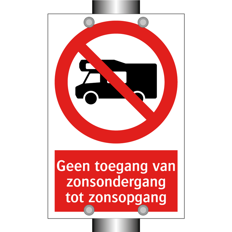 Geen toegang van zonsondergang tot zonsopgang