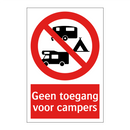 Geen toegang voor campers