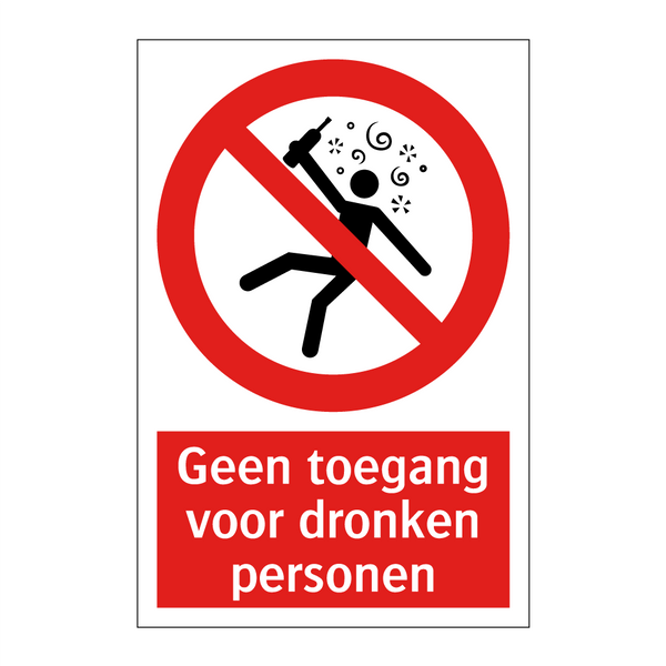 Geen toegang voor dronken personen