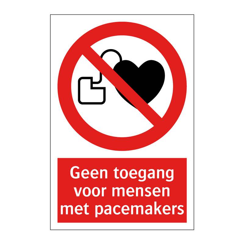 Geen toegang voor mensen met pacemakers
