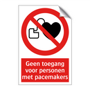 Geen toegang voor personen met pacemakers