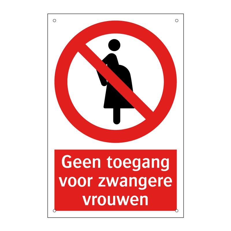 Geen toegang voor zwangere vrouwen
