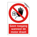 Geen toegang wanneer de motor draait
