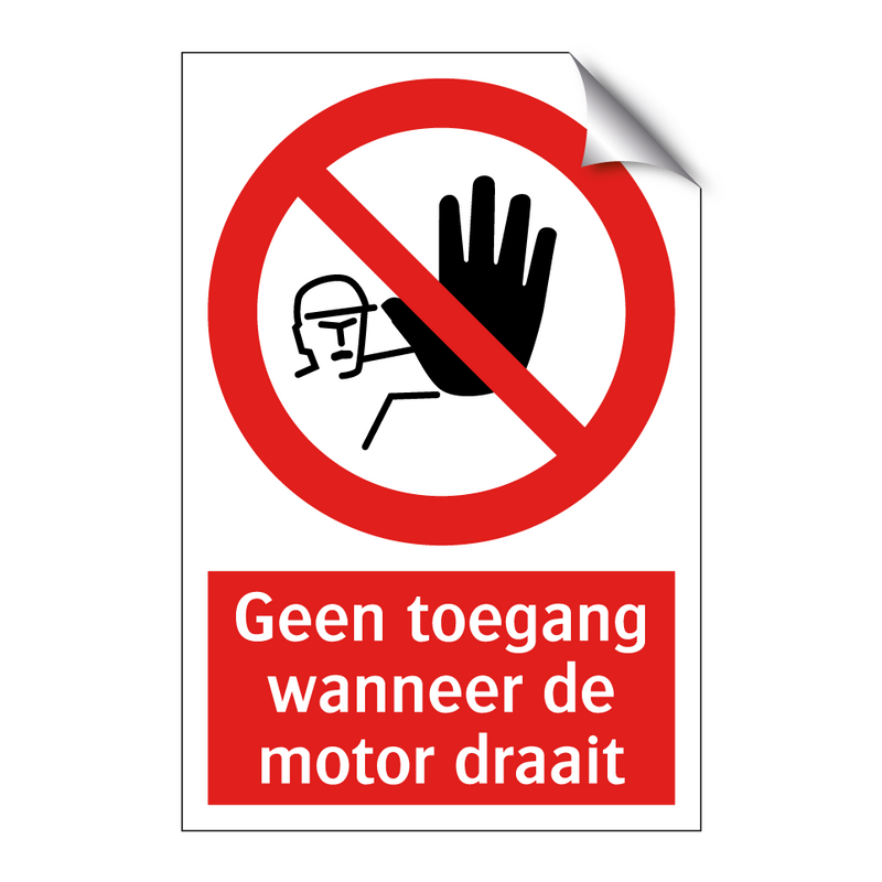 Geen toegang wanneer de motor draait