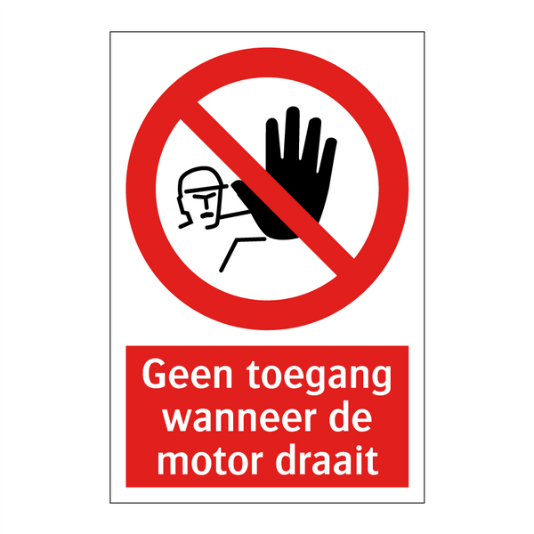 Geen toegang wanneer de motor draait