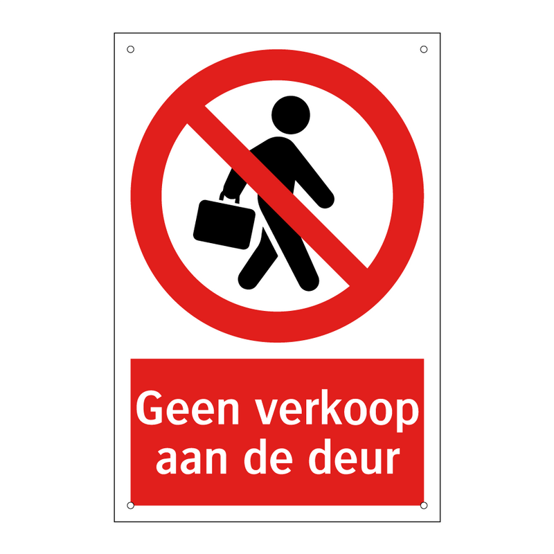 Geen verkoop aan de deur