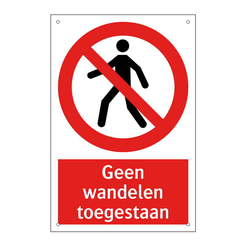 Geen wandelen toegestaan