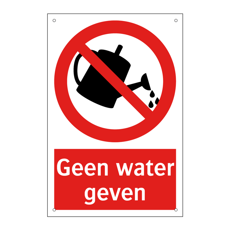 Geen water geven