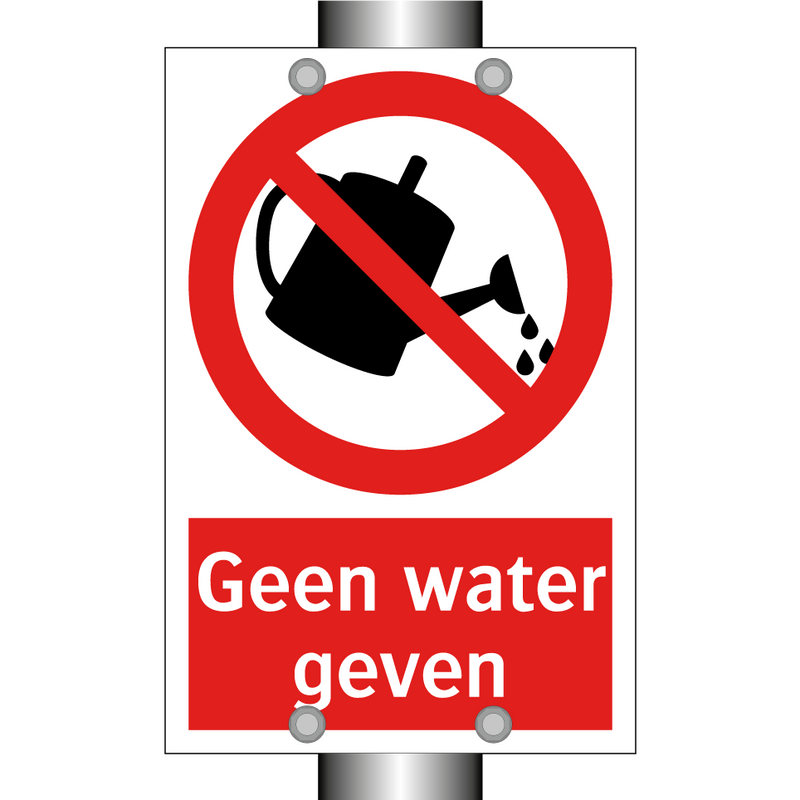 Geen water geven