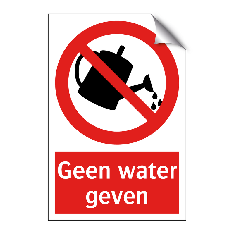 Geen water geven